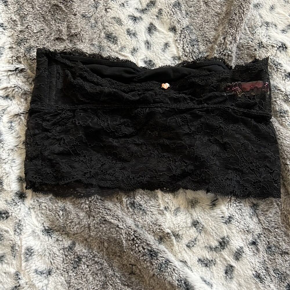VTG Victoria’s‎ Secret PINK black lace bandeau bra sz S - Picture 4 of 7